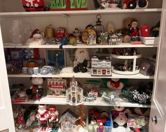 One of the Christmas cabinets... lots of Jewish items too