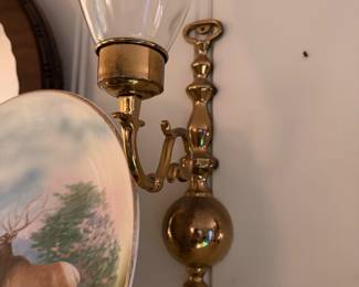 Pair of brass sconces
