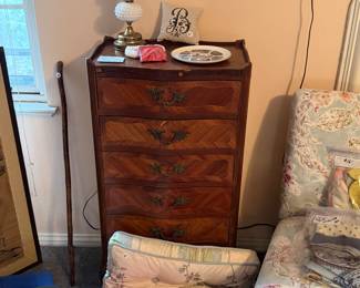 Great French Marquetry chest for jewelry or lingerie