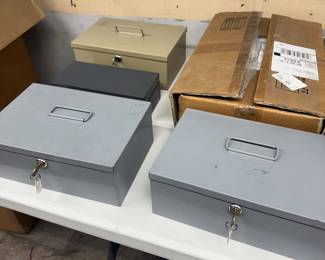 Cash and storage boxes with keys