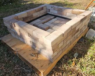 Paver brick fire-pit with metal frame  ( not glued together) 
$200