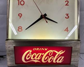Coca-Cola Glass Front Light-Up Clock, 11×12 Inches