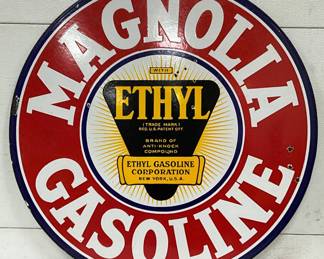 Magnolia Gasoline Porc. Sign, 30 Inches