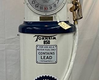 Tokheim 850 Clock Face Gas Pump Featuring PURE Oil Branding
