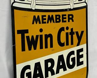 “Twin City Garage Association Member” SS Metal Sign, 17 x 28 Inches