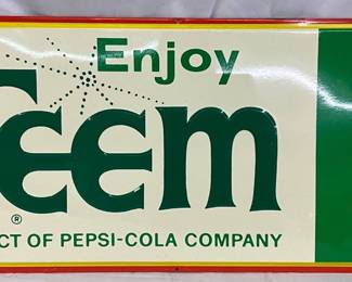 Emb. Teem Soda Sign, Self-Framed, 32 x 12 1/2 Inches