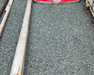 Porc. Texaco Sign with Org. Pole and Mounting Ring