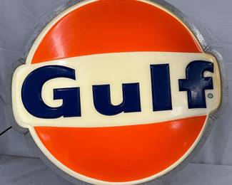 Gulf Lighted Lexan Can Sign, 34in x 32in