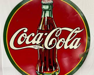 Coca-Cola Metal Round Sign, 46 Inches