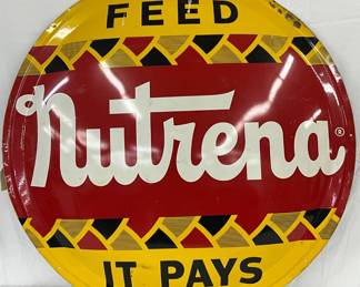 Nutrena Feed Sign, Metal Convex, 42-Inch Diameter
