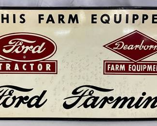 Ford and Dearborn Farming Equipment Metal Sign, 22×11 Inches