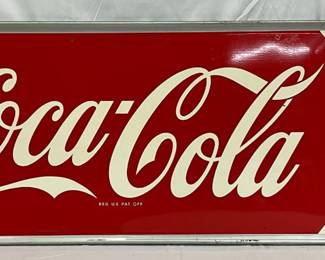 Coca-Cola Self-Framed Tin Sign, 54in x 18in