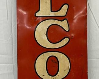Delco Batteries Metal and Wood-Framed Vertical Sign, 19×71 Inches