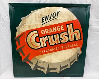 Emb. ‘Orange Crush’ Self Framed Sign, 35 Inches