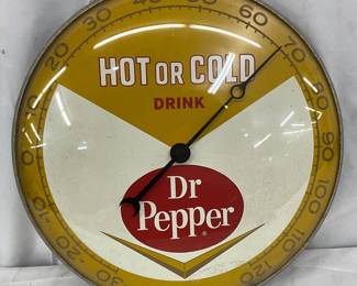 Dr Pepper ‘Hot or Cold’ 12in. Thermometer by Pam Clock Co.