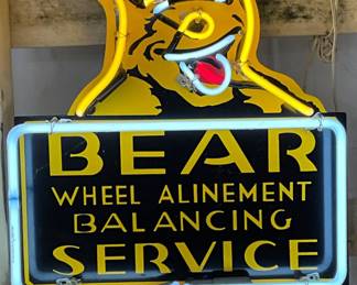 Bear ‘Wheel Alignment Balancing Service,’ Neon Sign 16×24 Inches