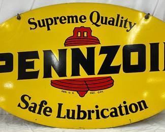 Pennzoil ‘Supreme Quality Safe Lubrication’ Metal Sign, 31in x 18in