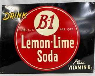 Emb. B-1 Lemon-Lime Soda Metal Sign, 23 x 17 1/2