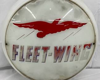 Fleet-Wing Milk Glass Globe , 16 inches