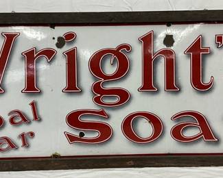 Wright’s Coal Tar Soap SSP Advertising Sign, 66 x 27 Inches