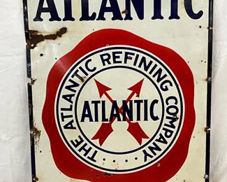 SSP ‘Atlantic Motor Oil’ Advertising Sign, 36 x 52 Inches