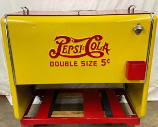 Emb. Pepsi Double Dot Drink Box, Professionally Restored, 44in x 37in