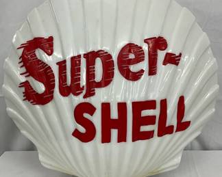 Super -Shell Milk Glass Gas Globe, 20 inches