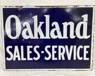 DS Porc. ‘Oakland Sales-Service’ Sign, 28 x 20 Inches