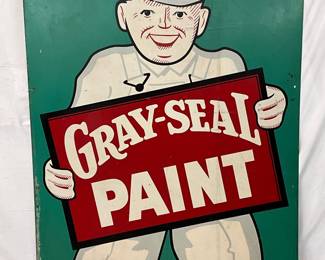 1955 DS Gray-Seal Paint Advertising Metal Sign, 48 x 72 Inches