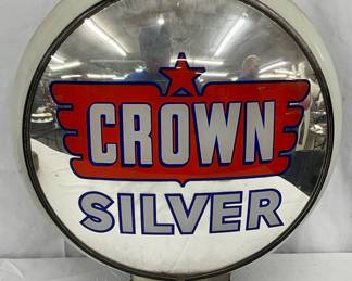 ‘Crown Silver’ Milk Glass Globe, 16 inches