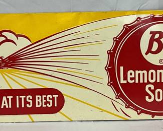 Emb. B-1 Lemon-Lime Soda Metal Sign, 27in x 9 1/2in
