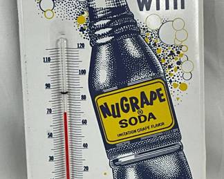 NuGrape Soda Metal Thermometer, 6in x 13in