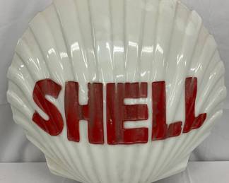 Early Shell Milk Glass Globe, Measures 20 Inches