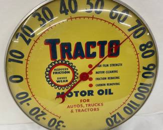 1956 12in Tracto Motor Oil Therm by Pam Clock Co.,