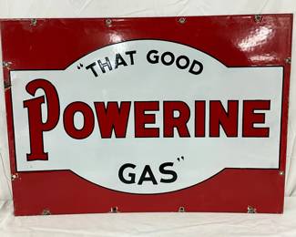 DS Porc. ‘Powerine That Good Gas’ Sign, 28 x 20 Inches