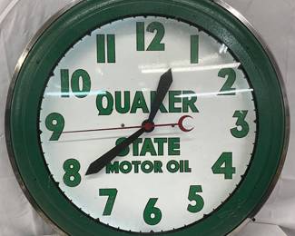 Quaker State Motor Oil Neon Clock, 22 Inches