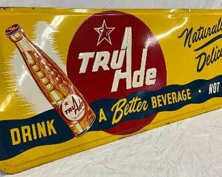 1951 Emb. Tru-Ade Advertising Sign, 54in x 18in