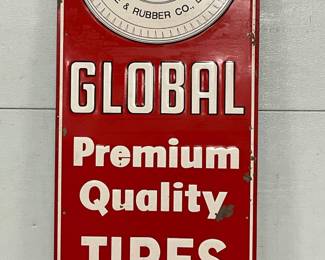 Emb. Global Tire & Rubber Co. Metal Sign, 18in x 48in