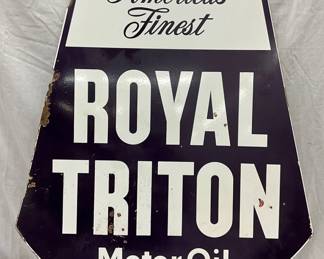 DSP Royal Triton Motor Oil Advertising Sign, 25 x 30 Inches