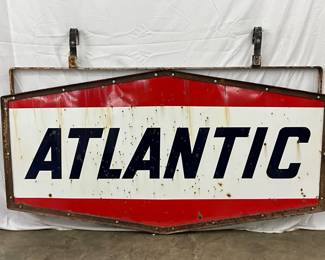 Atlantic DS Porc. Sign with Original Frame, 78in x 41in