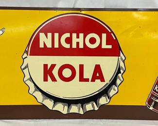 Emb. Metal Nichol Kola Tin Sign, 29 1/2 x 12 Inches