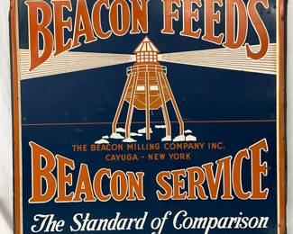 Beacon Feeds Dealer Self Framed Metal Sign, 37in x 37in