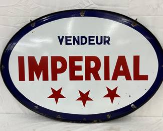 DS Porc. ‘Imperial Dealer/Vendeur’ Oval Sign, 41×27 Inches with Ring