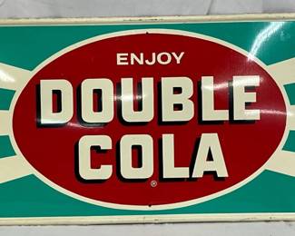 ‘Enjoy Double Cola,’ Self Framed Sign, 32in x 12in