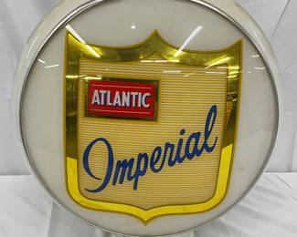 Atlantic Imperial Milk Glass Gas Pump Globe, 16in Diameter