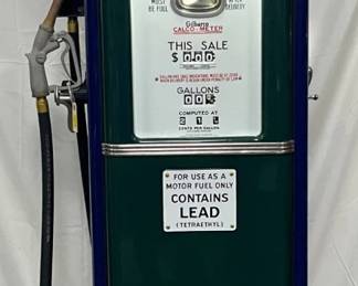 Gilbarco Model 96 or 98 Indian Gasoline Gas Pump with Globe Topper – Restored