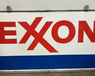 Exxon DS Porc. Sign with Metal Frame