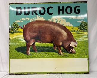 Nice DS Metal ‘Duroc Hog’ Advertising Sign, 48in x 44in
