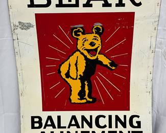 Bear Balancing Alignment Service Metal Sign, 30×40 Inches