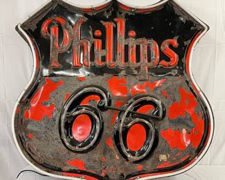 Phillips 66 Emb. Porc. Neon Sign, 48 inches